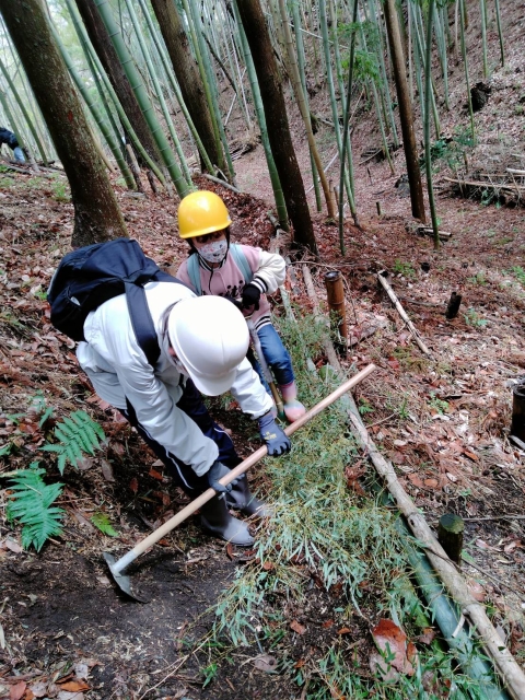 防護筒作り&作業道整備